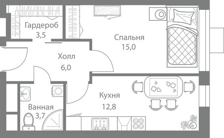 46 м², 1-комнатная квартира 12 800 000 ₽ - изображение 45