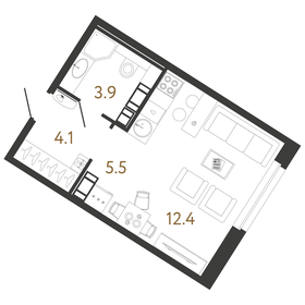 33 м², апартаменты-студия 6 400 000 ₽ - изображение 94