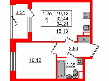 Квартира 32,4 м², 1-комнатная - изображение 1