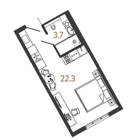 27 м², квартира-студия 8 860 000 ₽ - изображение 7