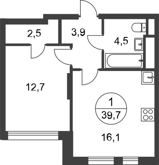 39,7 м², 1-комнатная квартира 12 924 856 ₽ - изображение 51