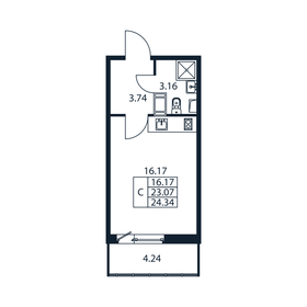 24,3 м², квартира-студия 4 185 888 ₽ - изображение 64
