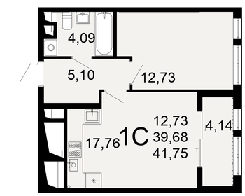 Квартира 41,8 м², 1-комнатная - изображение 1