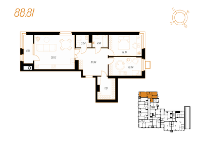 87,1 м², 3-комнатная квартира 8 330 000 ₽ - изображение 64