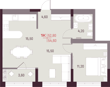 60,3 м², 1-комнатная квартира 10 846 800 ₽ - изображение 14