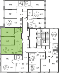 Квартира 63,7 м², 2-комнатная - изображение 2