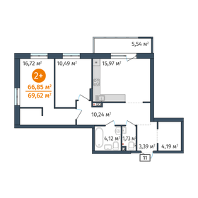 66,3 м², 2-комнатная квартира 7 150 000 ₽ - изображение 52