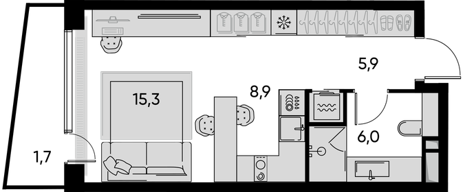 43 м², 1-комнатная квартира 17 800 000 ₽ - изображение 67