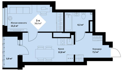 40 м², 1-комнатная квартира 8 000 000 ₽ - изображение 83