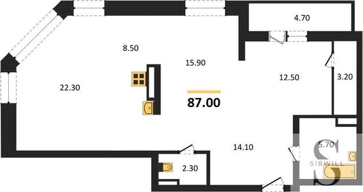 86,3 м², 3-комнатная квартира 14 153 200 ₽ - изображение 84