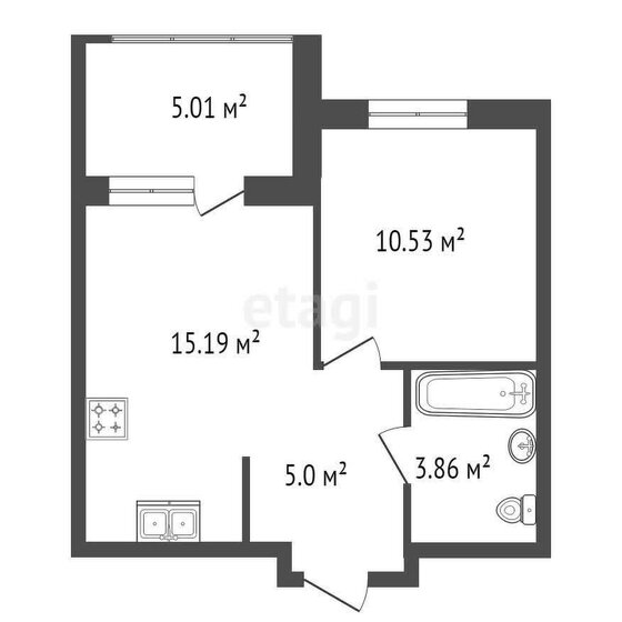 34,4 м², 1-комнатная квартира 6 450 000 ₽ - изображение 1