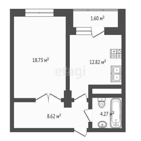 46 м², 1-комнатная квартира 10 000 000 ₽ - изображение 1