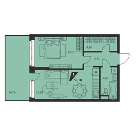 44,3 м², 1-комнатная квартира 8 400 000 ₽ - изображение 25