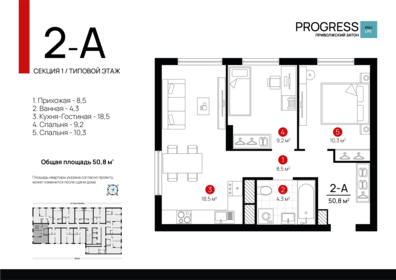 56,1 м², 2-комнатная квартира 7 852 000 ₽ - изображение 24