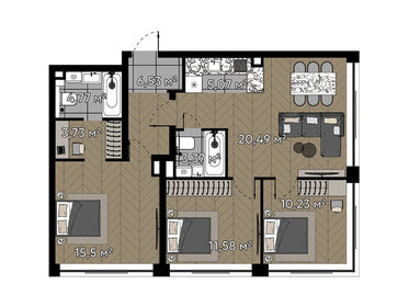 106 м², 3-комнатная квартира 152 250 000 ₽ - изображение 25