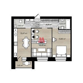 61,8 м², 2-комнатная квартира 6 113 250 ₽ - изображение 11