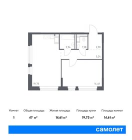 Квартира 47 м², 1-комнатная - изображение 1