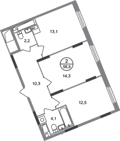 56,3 м², 2-комнатная квартира 14 521 839 ₽ - изображение 16