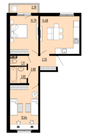 Квартира 48,1 м², 3-комнатная - изображение 1