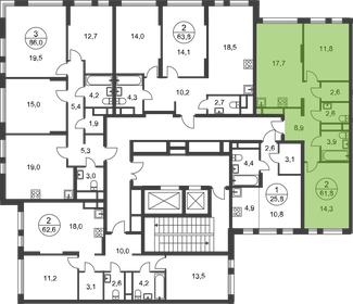 61,8 м², 2-комнатная квартира 17 101 698 ₽ - изображение 42