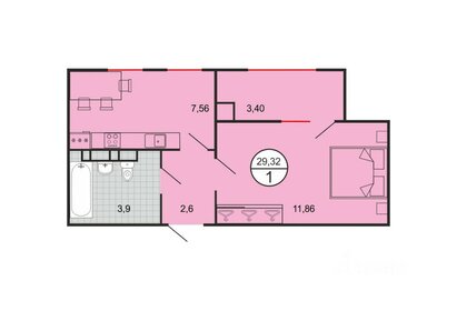 35,4 м², 1-комнатная квартира 3 500 000 ₽ - изображение 40