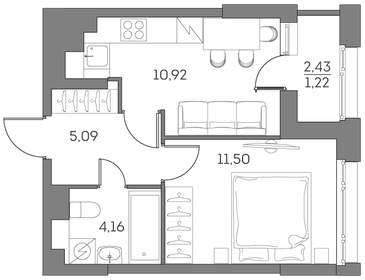 29 м², квартира-студия 11 990 000 ₽ - изображение 96