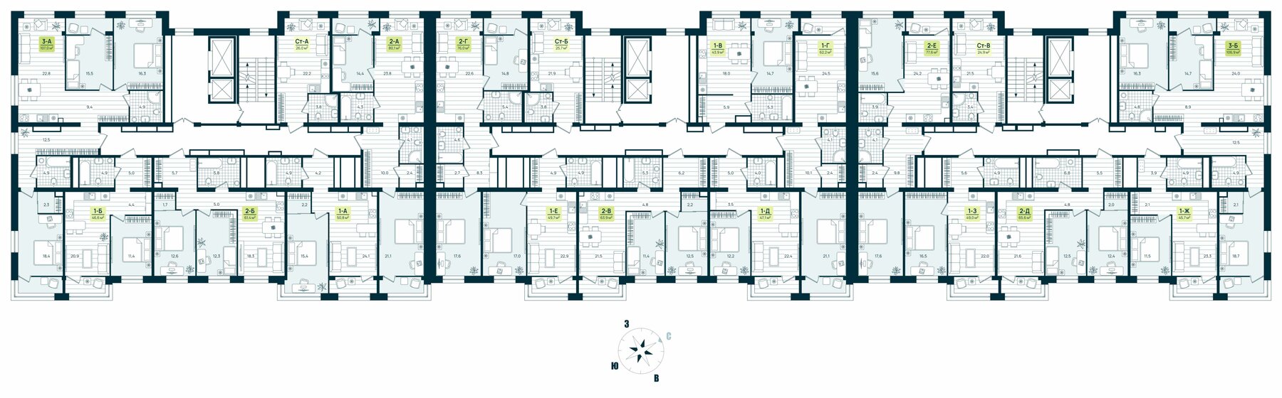 45,5 м², 2-комнатная квартира 3 500 000 ₽ - изображение 69