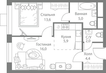 45,5 м², 2-комнатная квартира 11 900 000 ₽ - изображение 101