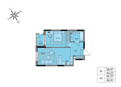 45,1 м², 2-комнатная квартира 3 890 000 ₽ - изображение 44
