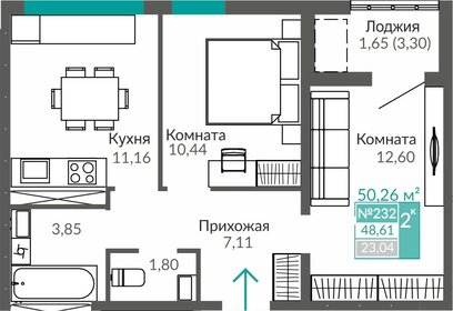 47,9 м², 2-комнатная квартира 7 035 000 ₽ - изображение 36