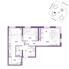 95 м², 3-комнатная квартира 8 200 000 ₽ - изображение 90