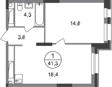 40,2 м², 1-комнатная квартира 9 522 468 ₽ - изображение 65