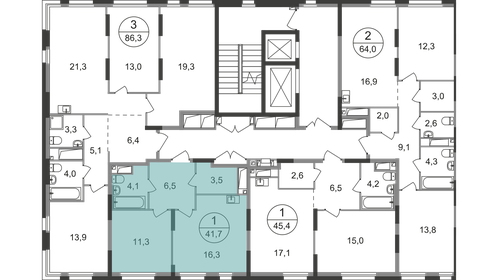 Квартира 41,7 м², 1-комнатная - изображение 2