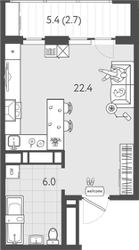 Квартира 31,1 м², студия - изображение 1