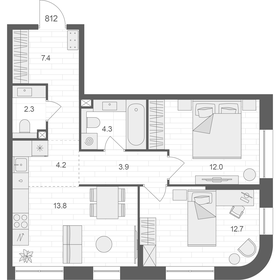 65,3 м², 2-комнатная квартира 27 199 956 ₽ - изображение 16