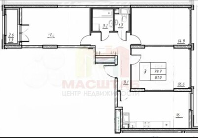 Квартира 81 м², 3-комнатная - изображение 1