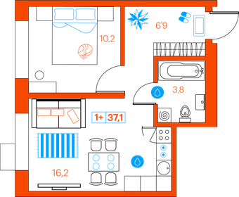 32,5 м², 1-комнатная квартира 2 750 000 ₽ - изображение 80