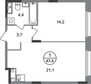 40,5 м², 1-комнатная квартира 13 000 000 ₽ - изображение 60