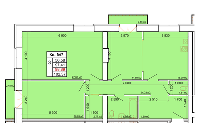 Квартира 98,9 м², 3-комнатная - изображение 1