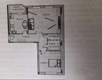 Квартира 66,2 м², 2-комнатная - изображение 1