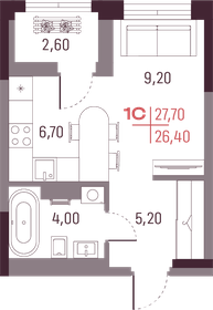 Квартира 26,4 м², 1-комнатная - изображение 1