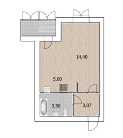 Квартира 27,1 м², студия - изображение 1