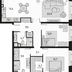 Квартира 94,1 м², 3-комнатная - изображение 2