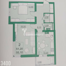 Квартира 51,2 м², 2-комнатная - изображение 3