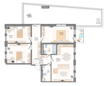 115,1 м², 3-комнатная квартира 44 115 600 ₽ - изображение 3