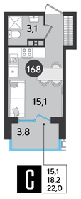 Квартира 22 м², студия - изображение 2