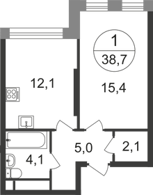 38,7 м², 1-комнатная квартира 11 073 575 ₽ - изображение 55