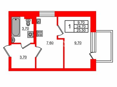 33 м², 1-комнатная квартира 2 900 000 ₽ - изображение 45