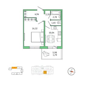 35,4 м², квартира-студия 5 290 000 ₽ - изображение 69