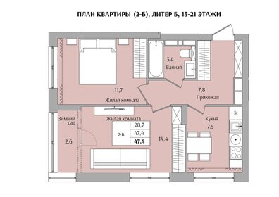 47,4 м², 2-комнатная квартира 7 151 191 ₽ - изображение 4